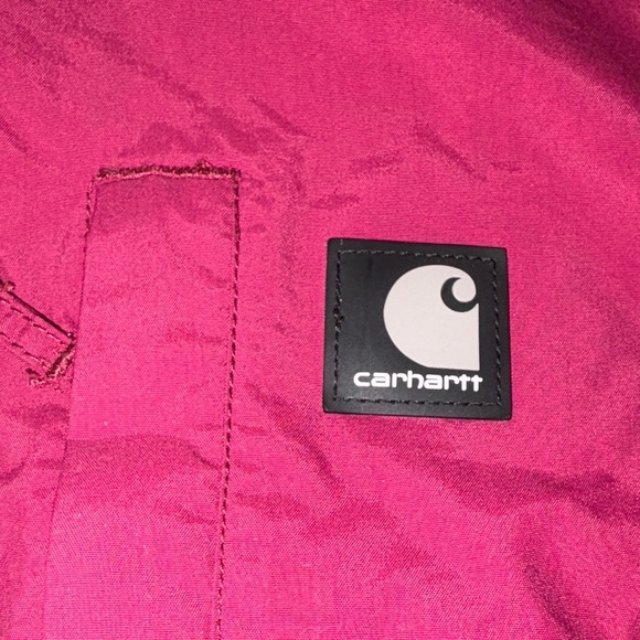 Gently Loved Women’s Carhartt Burgundy Hooded Jacket - Picture 2 of 14